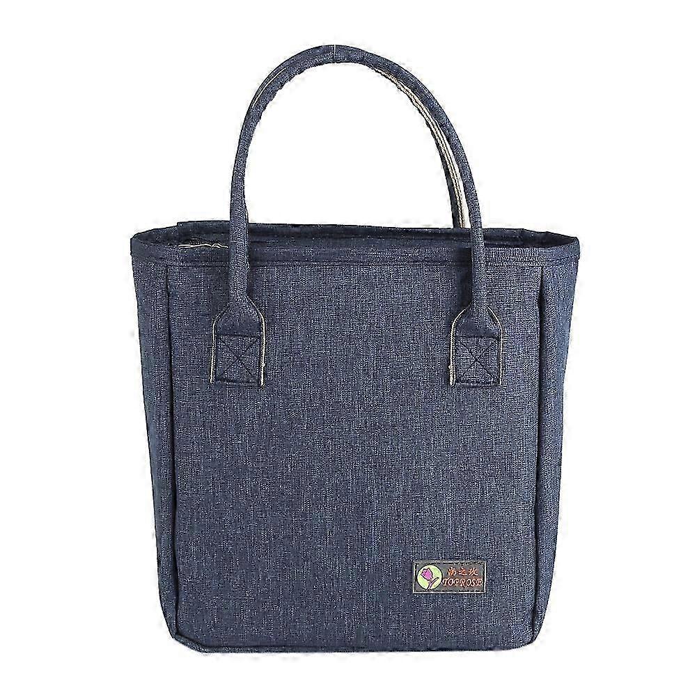 Handheld Portable Lunch Storage Bag with Thermal Insulation Layer for Food Contain Blue