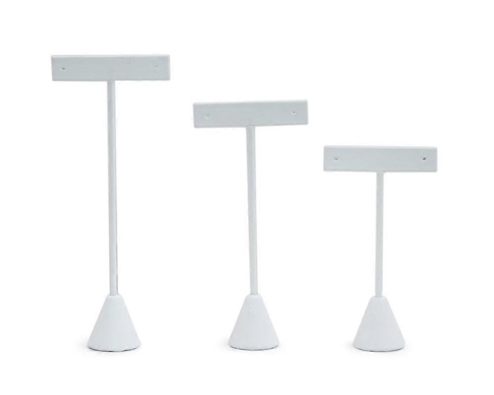 3-Tier Earring Display Stand - Leatherette Jewelry Organizer for Studs, Hoops, and Dangles, Black Color