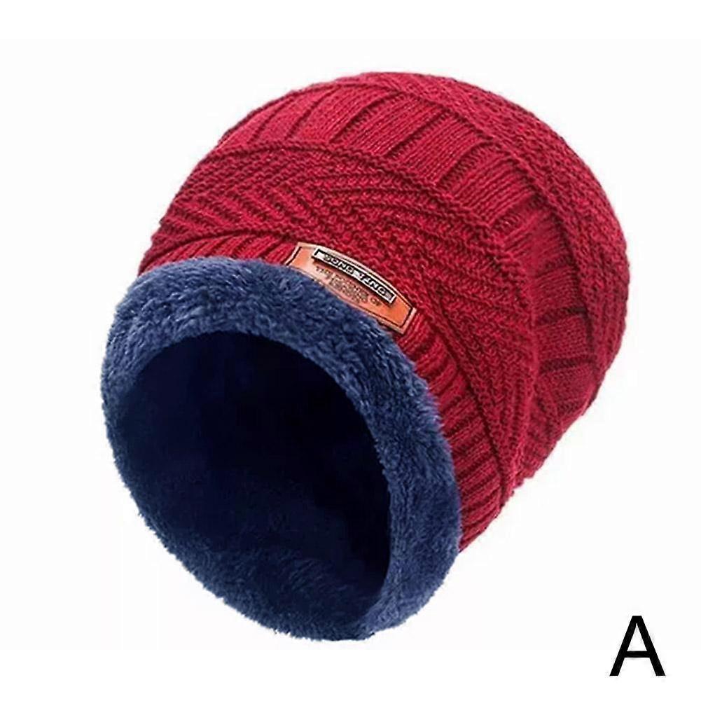 Mens Womens Winter Beanie Hat Scarf Set Warm Knit Hat Thick Fleece Lined Cap