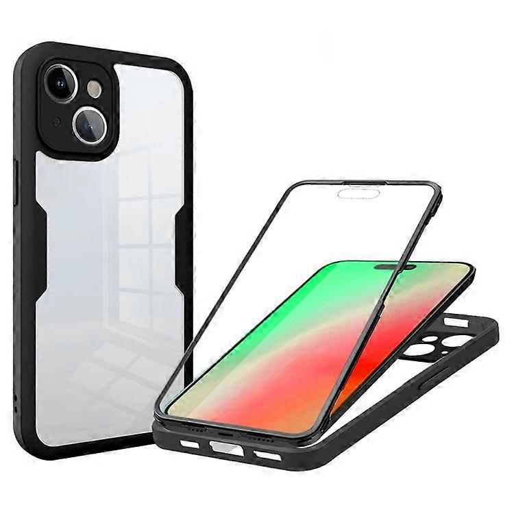 Compatible For iPhone 15 Acrylic+TPU Defender Case Clear Protective Phone Cover with PET Screen Protector