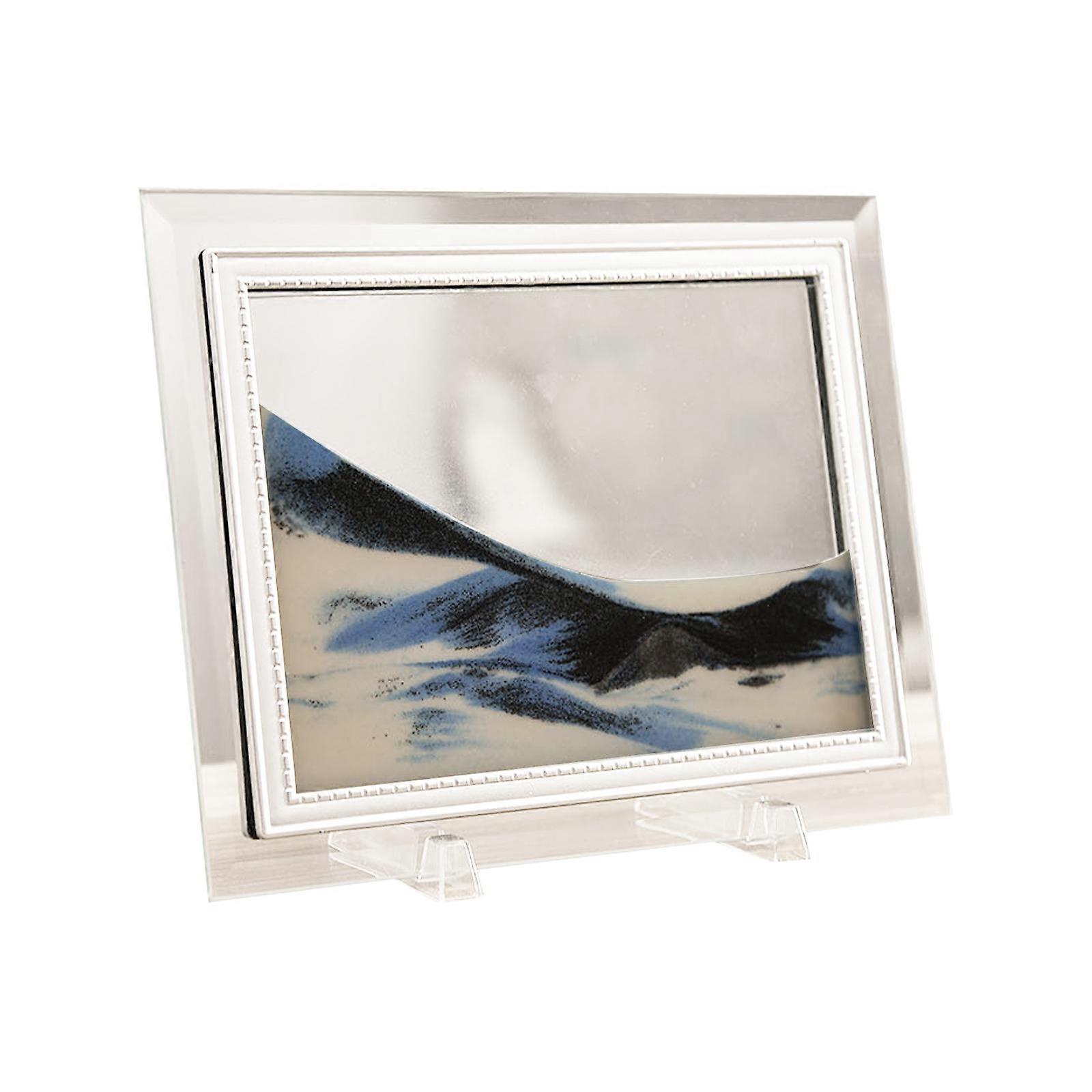 Preto, Branco, Azul Areia Motion Art Modern Home Decor 7 Polegadas