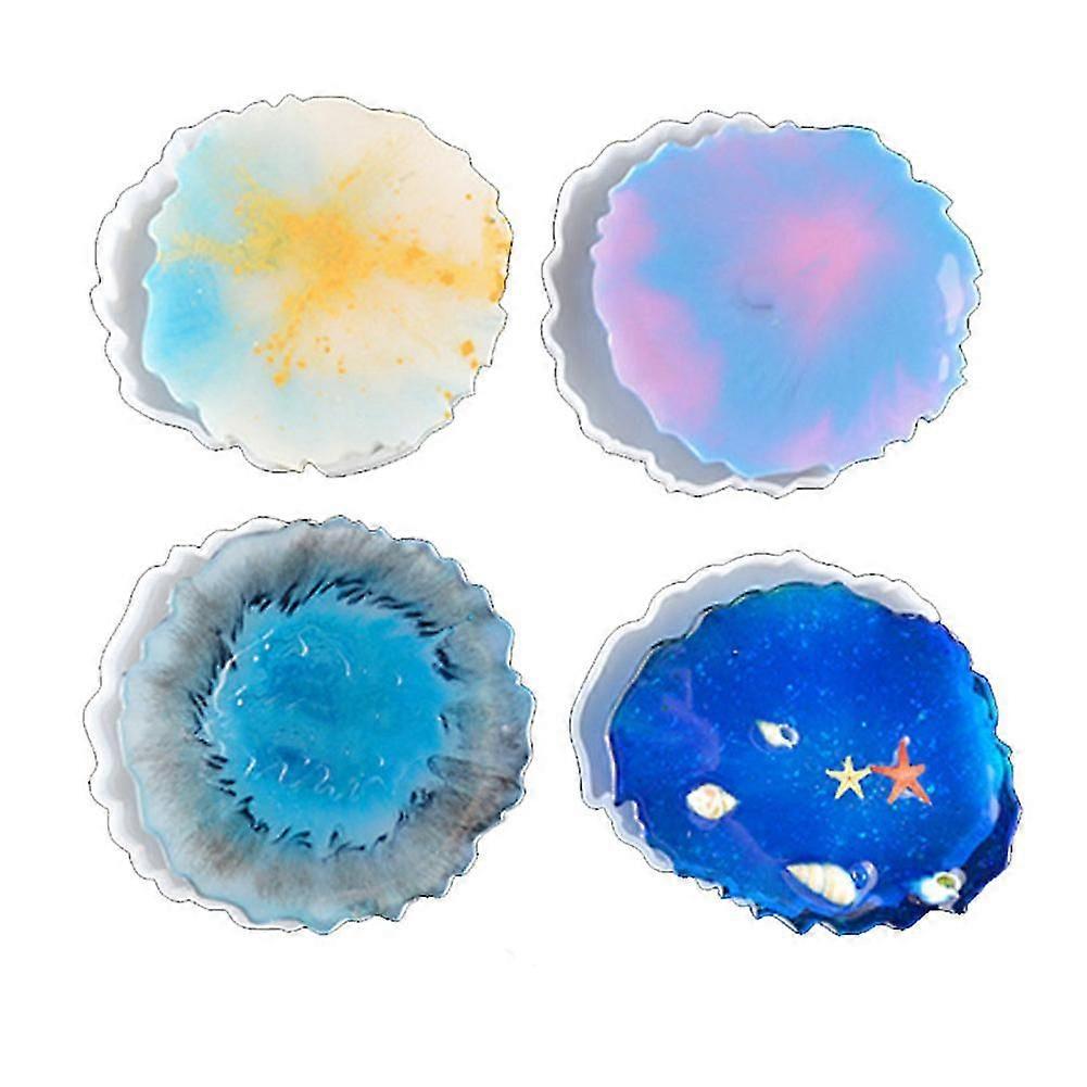 Irregular Crystal Epoxy DIY Silicone Coasters Mold Non-slip Insulation Pad Combination Set
