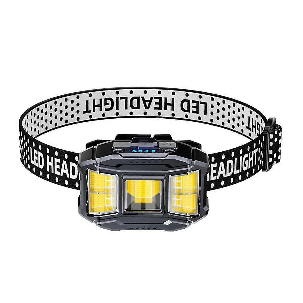 LED COB Head Torch Rechargeable Waterproof Headlamp Motion Sensor Headlight