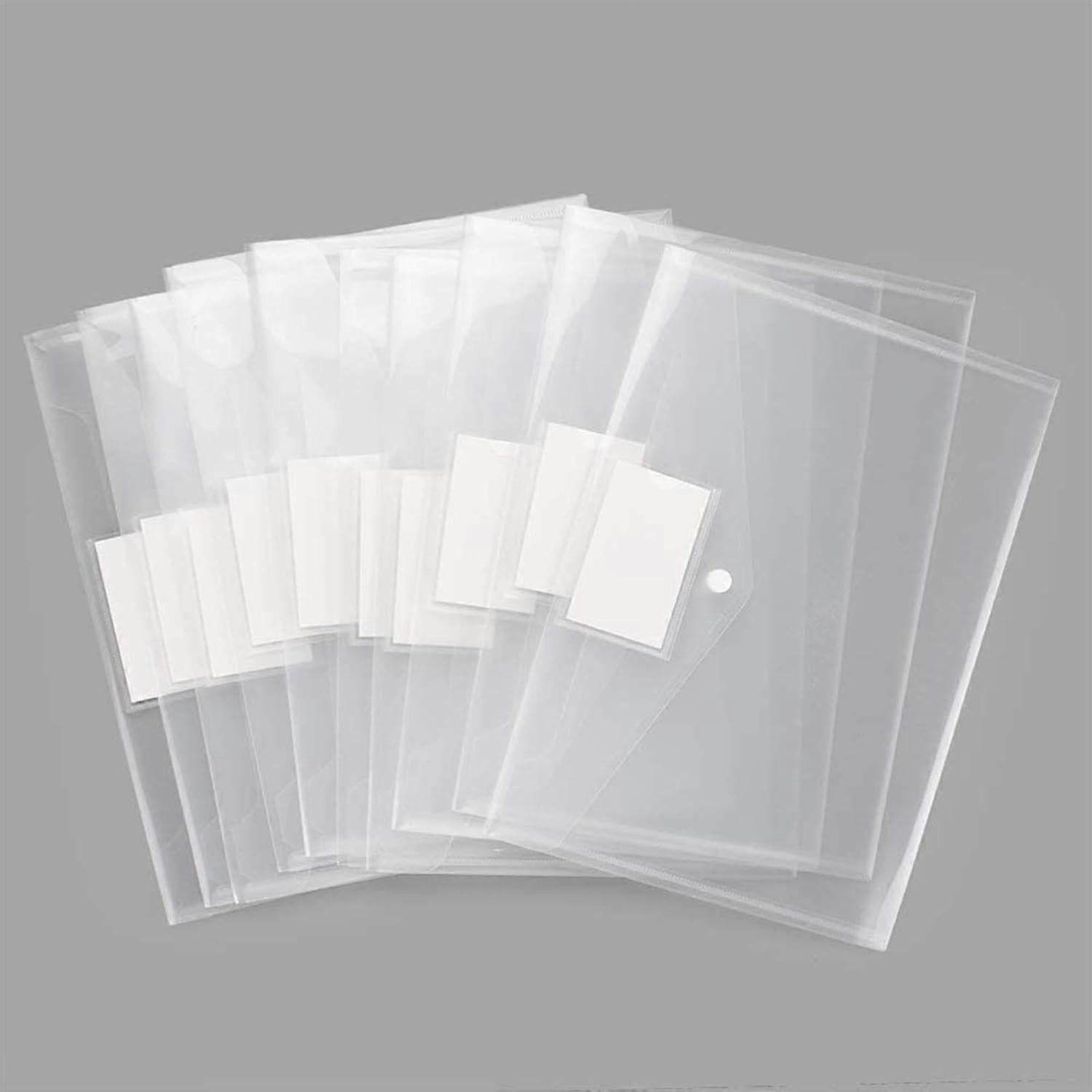 Office Efficiency Boost, Clear Document Folders with Snap Button and Label Pocket, Portable and Spacious for US Letter A4 Size Paper, 20 Pack for