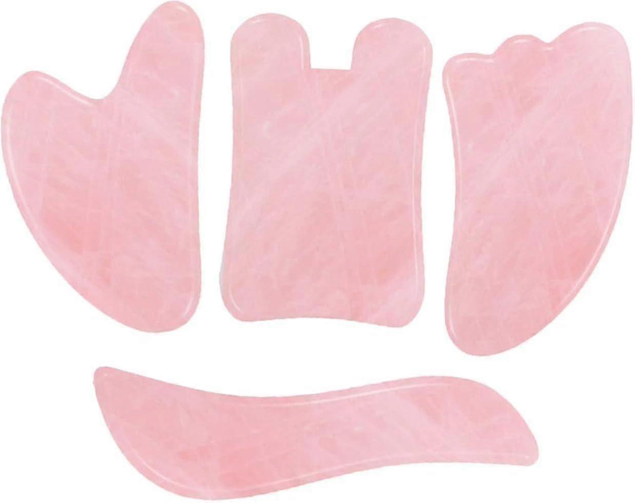 4pcs-gua Sha Crystal Jade-pink/s Shape/claw Shape/concave Shape
