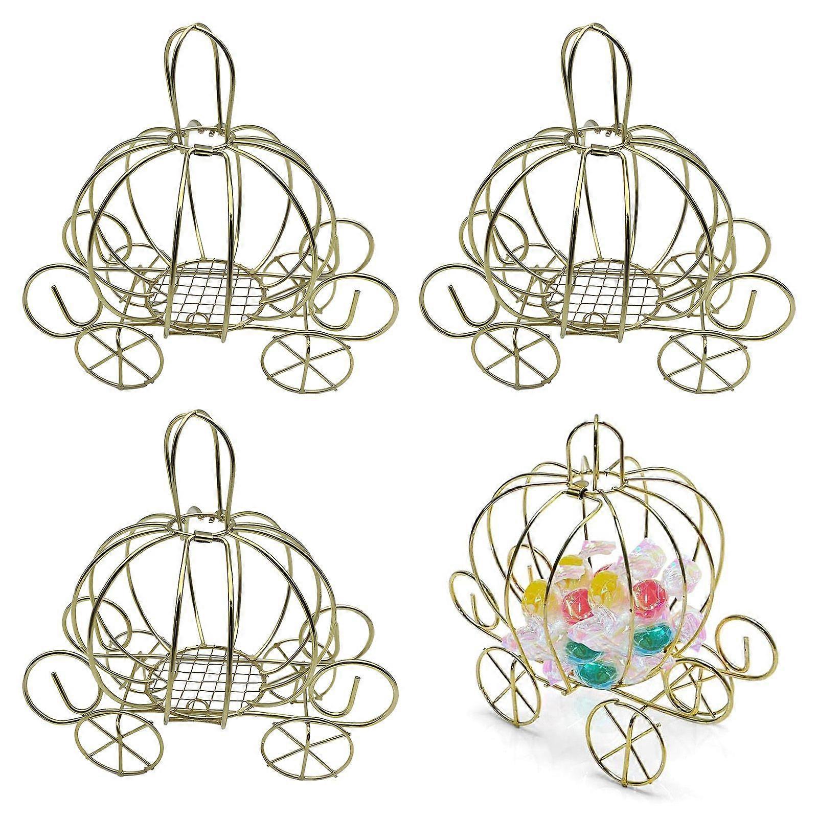 4 Mini Cinderella Carriage Candy Boxes, Wedding Party Centerpiece Decor