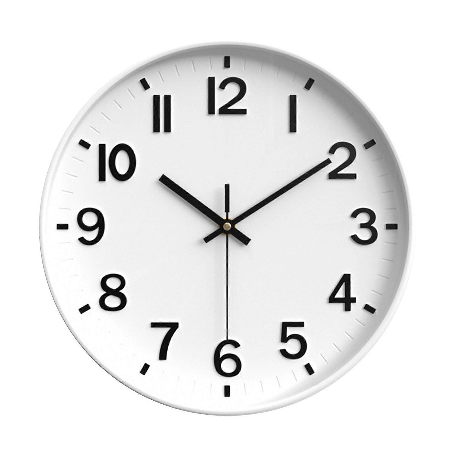 Wall Clock Quartz Movement Clear Display Large 3D Numbers Silent Operation Battery-Powered