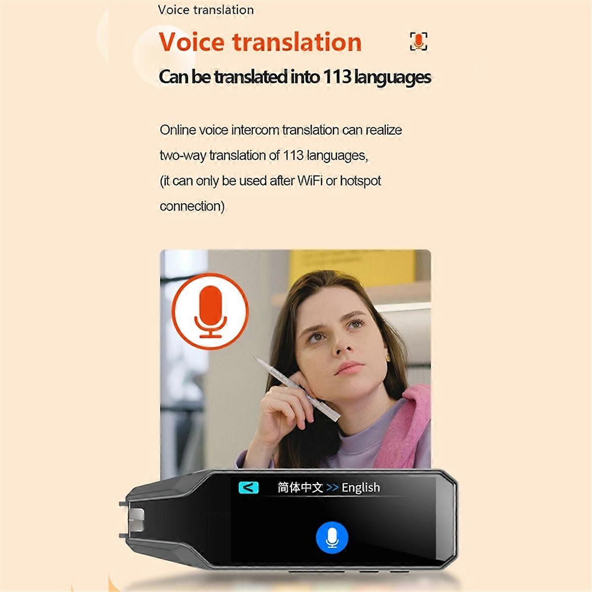 Multifunction Voice Translation Pen 134 Language Translator Pen Black