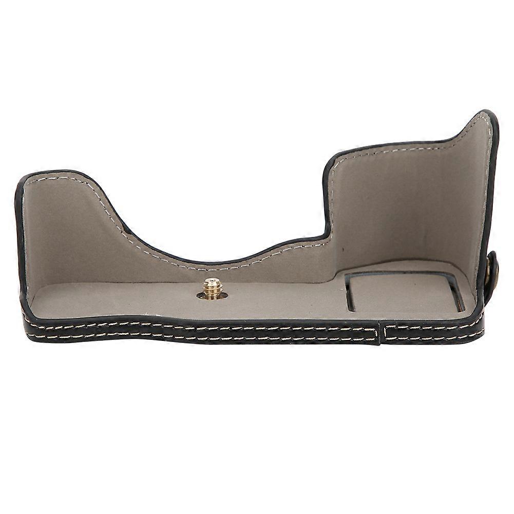 PU Leather Case Protective Half Body Cover Shell for Sony A7R4 Camera