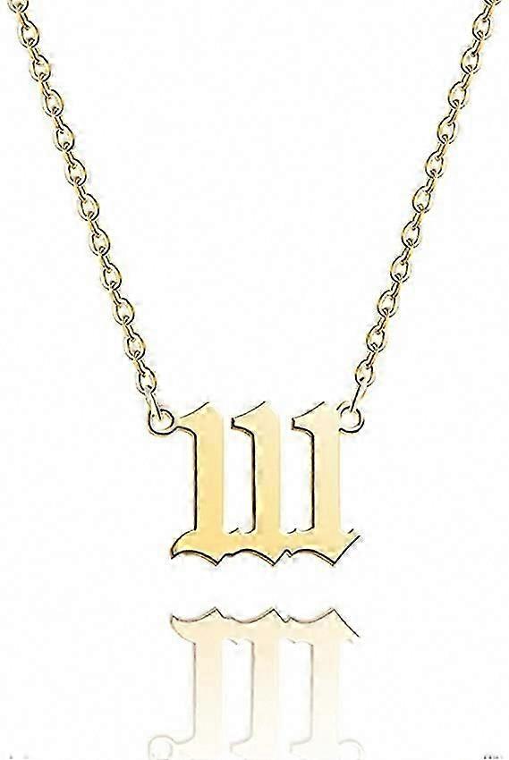 Collier Numéro d’ange argent/or en acier inoxydable numérologie bijoux