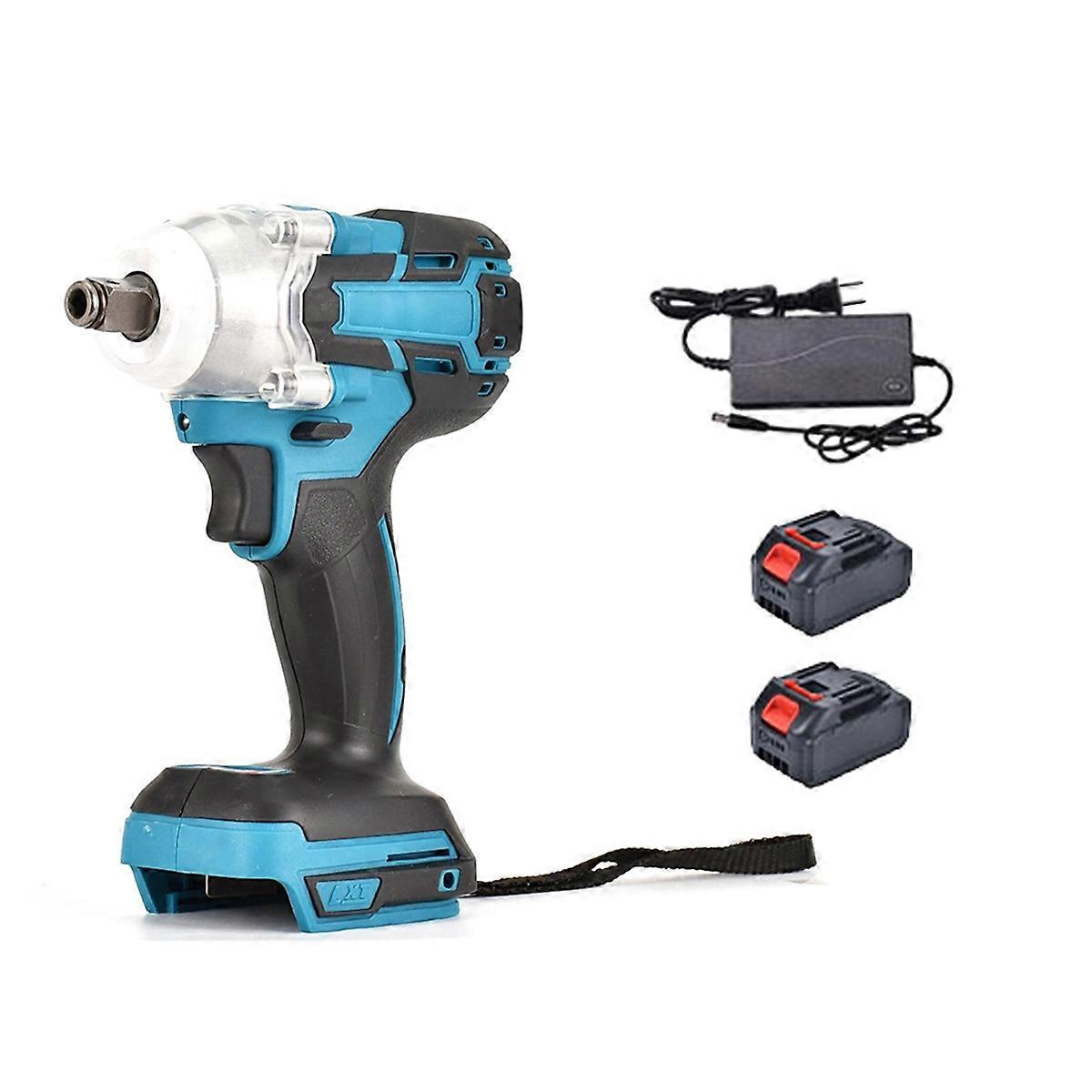520N.m Cordless Electric Impact Wrench For 2Battery EU plug
