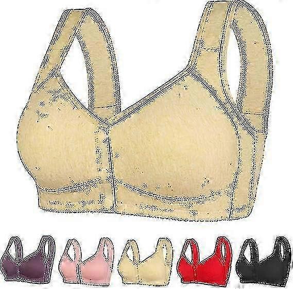 High-Support Push-Up Sports Bra for Daisy Front Closure, No Underwire, Button Snaps