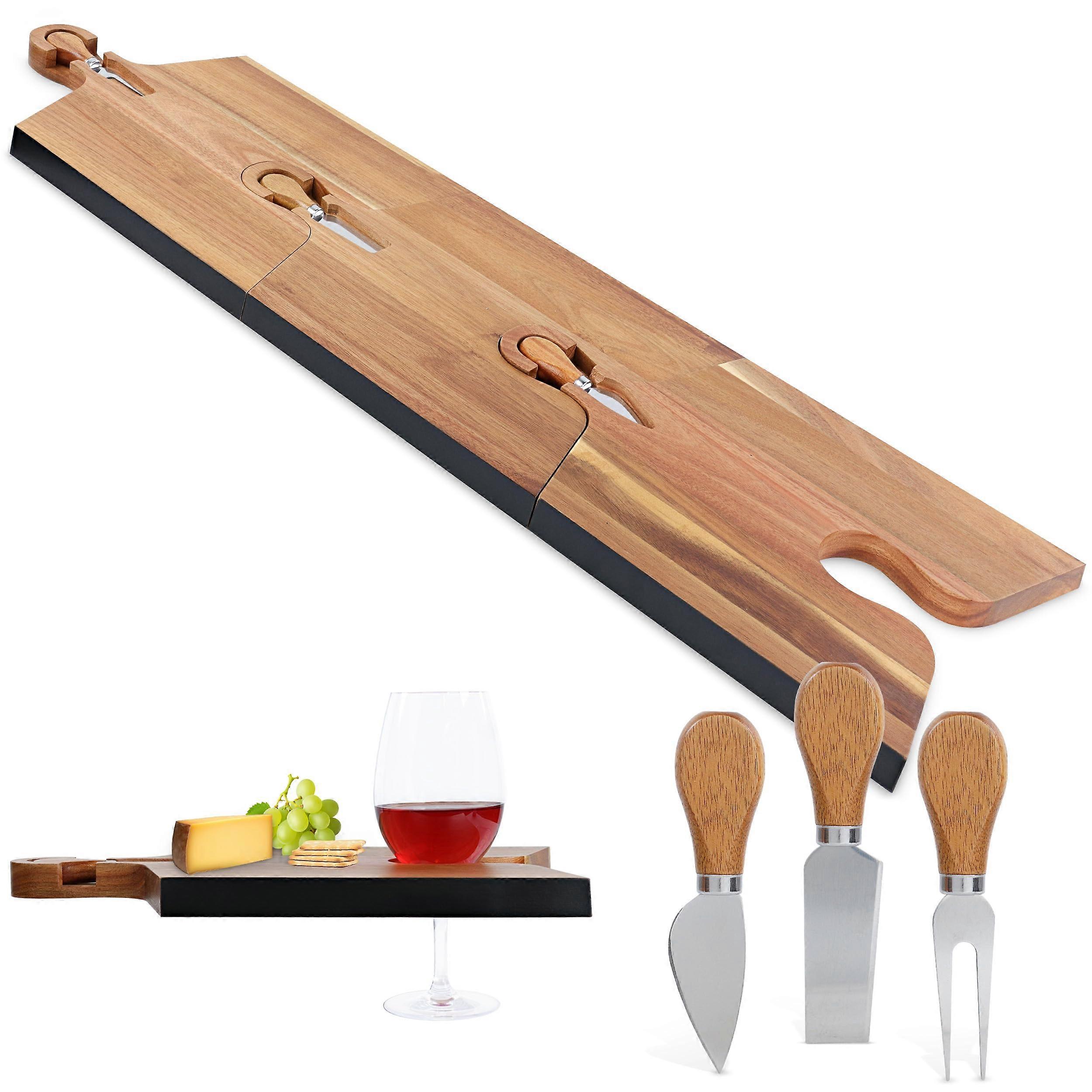 Large Charcuterie Board for Cheese and Meat Gift Set - Bamboo Serving Platter with Handles, 18x12 Inches, Ideal for Entertaining