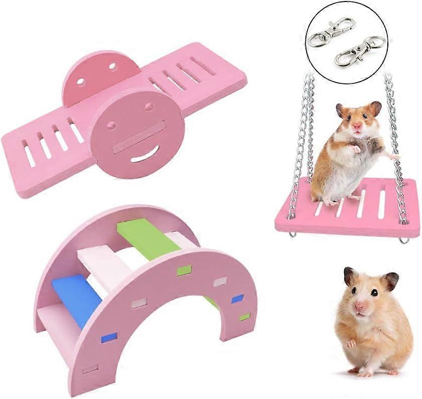 Pet Playset, Wooden Arch Bridge, Dwarf Gerbil Mouse