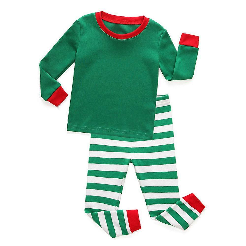 Julpyjamas Set Familj Randiga Pojkar Flickor Bomull Pjs