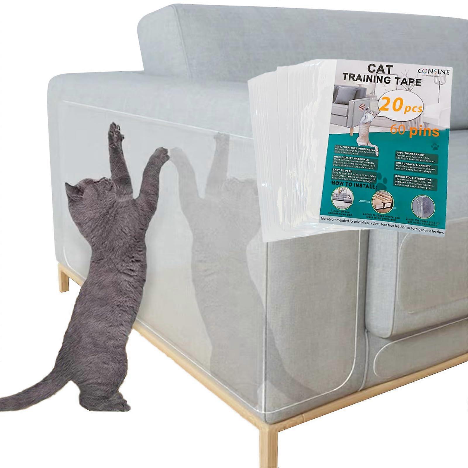 20 Pack Cat Scratch Furniture Protector Anti Couch Scratch Protector from Cats Self-Adhesive for Sofa Corner