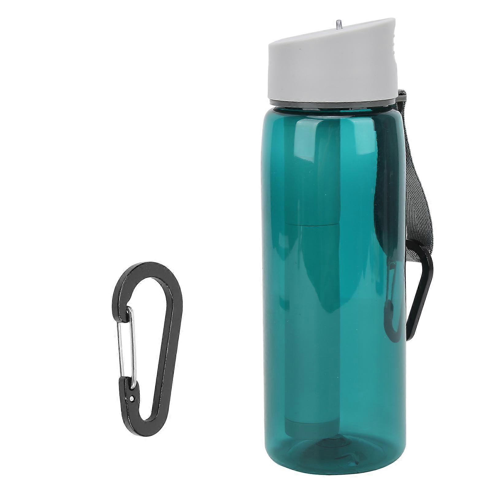 Gefilterte Wasserflasche mit integriertem Filter Strohhalm Camping Notfall-Wasserflaschenreiniger