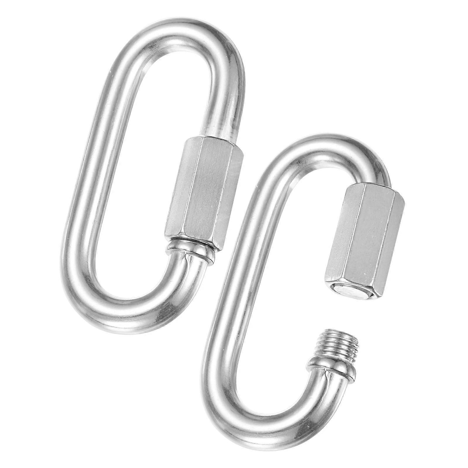 Quick Chain Link Connector, Stainless Steel D-Shape Locking Repair Chain Links for Swing/Camping/Hiking/Backpack, Twist Key Ring Screw Chain Link
