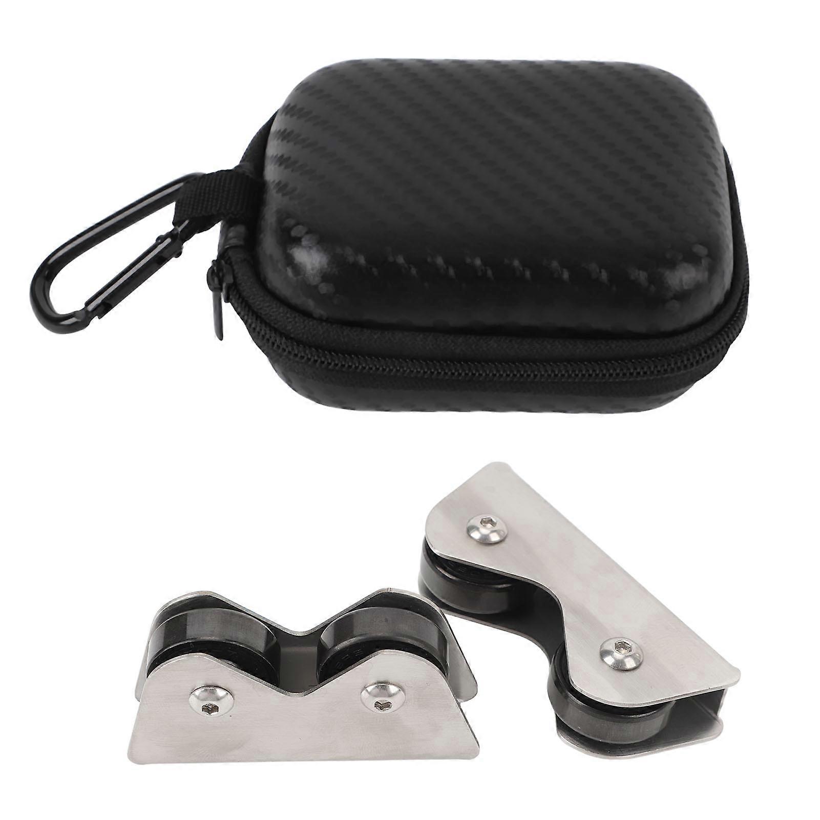 2Pcs Pool Billiard Cue Roller Stainless Steel Billiard Cue Straightness Detector Checker Straightness Inspect Tool with Storage Bag