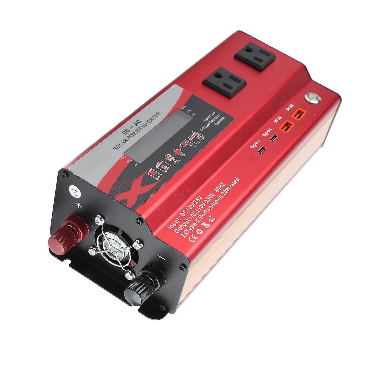 Red 900W Modified Sine Wave Power Inverter DC 12V/24V/48V