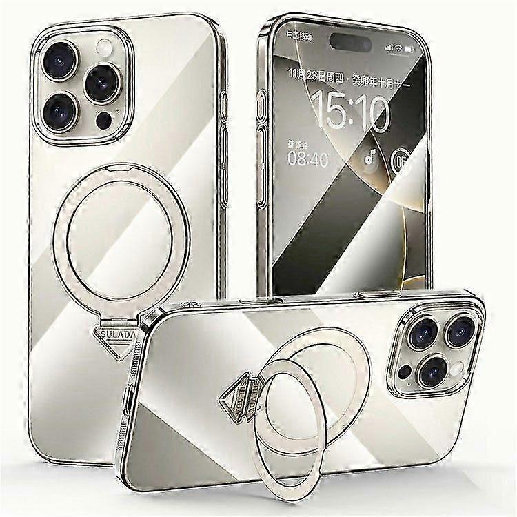 For iPhone 16 Pro Case Compatible with MagSafe Kickstand Clear PC Phone Cover