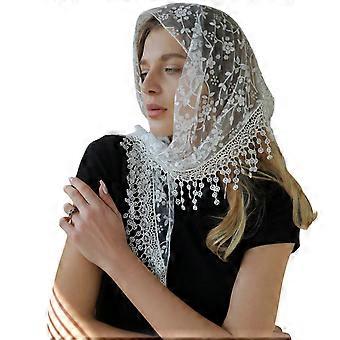 Chique Bloem Patroon Kant Bandana's Hoofddoek voor Vrouwen Bescherming tegen de zon en muziek Festival dragen fotografie zendspoel Bourgondië