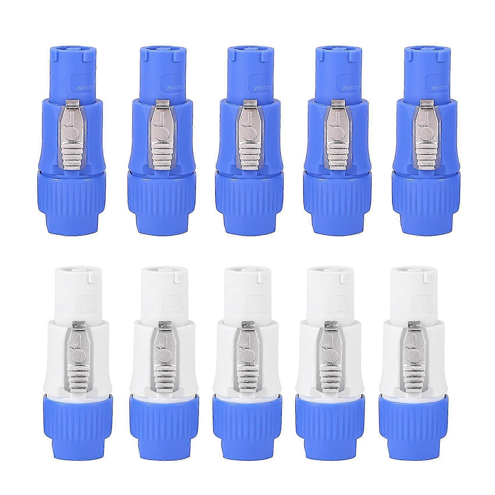 10pcs/lot Nac3fca Speakon Plug 3 Pin Male Powercon Connector 20a 250v Ac Power Plug Connector Blue