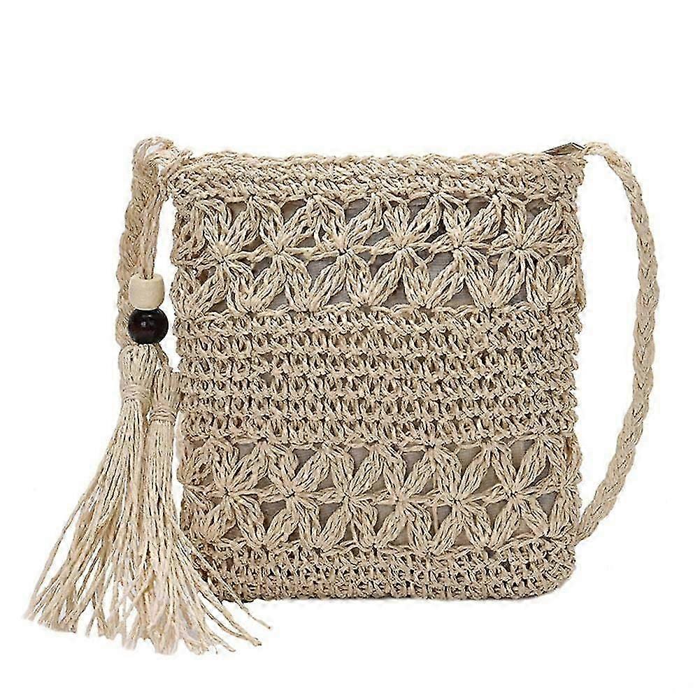 Unbrand Sacs en paille pour femmes sacs en paille de plage d’été avec tassel Mini sacs à main en pai