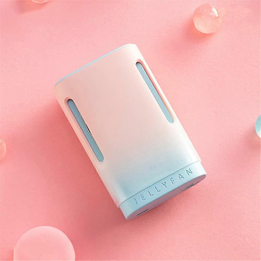 Personal Fan,Gradient Color Hanging Neck leafless Mini Fan, USB Handheld Lazy FanMint Taotao