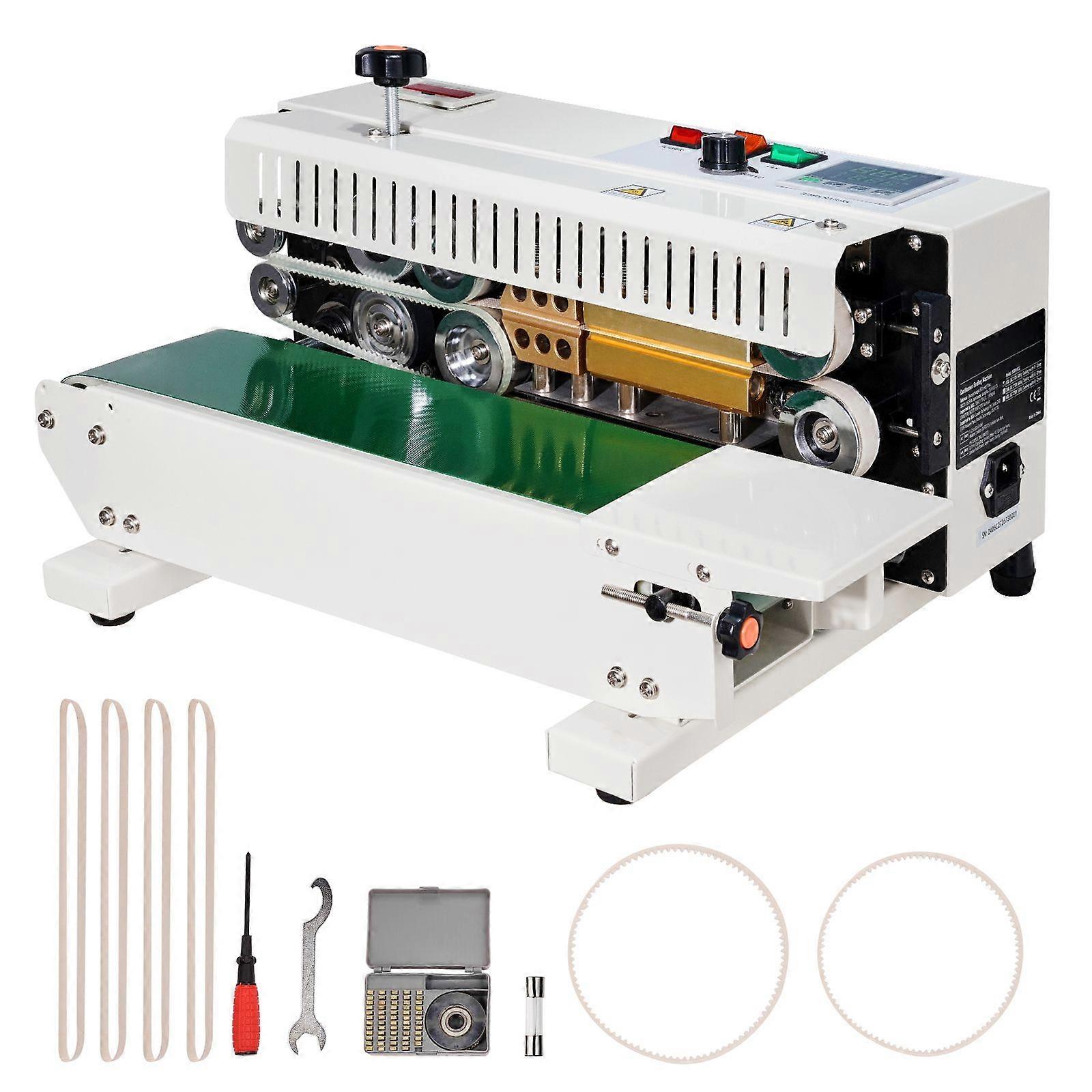 Machine à sceller les sacs en continu, largeur de scellage de 0,24 à 0,47 po/6 à 12 mm, scelleuse de sacs pour sacs en plastique de 0,02 à 0,8 mm avec fonction de comptage