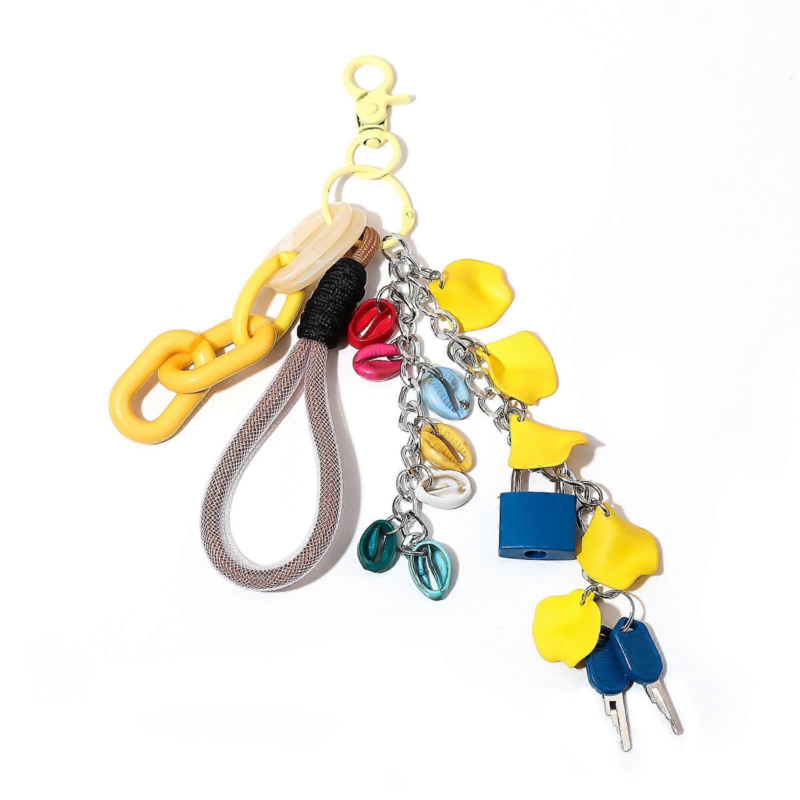 Multipurpose Alloy Padlock Keyring Miniature Lock Key Pendant Keychain for Purses Backpacks Creative Handmade Gift