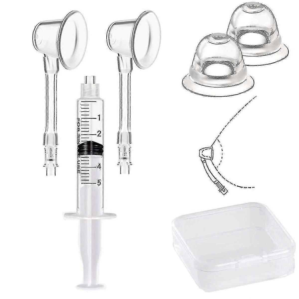 平らな乳首のための2pcsニップルプラーニップル吸引器コレクター女性乳首吸盤