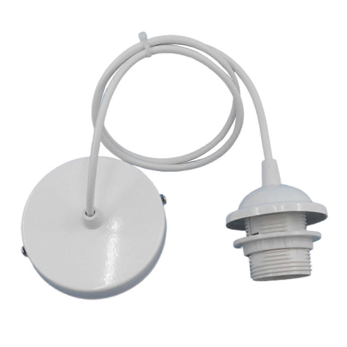 White Hanging Pendant Light Socket 1m Cord E27 Lamp Holder Ceiling Light Base Bulb Socket Cover