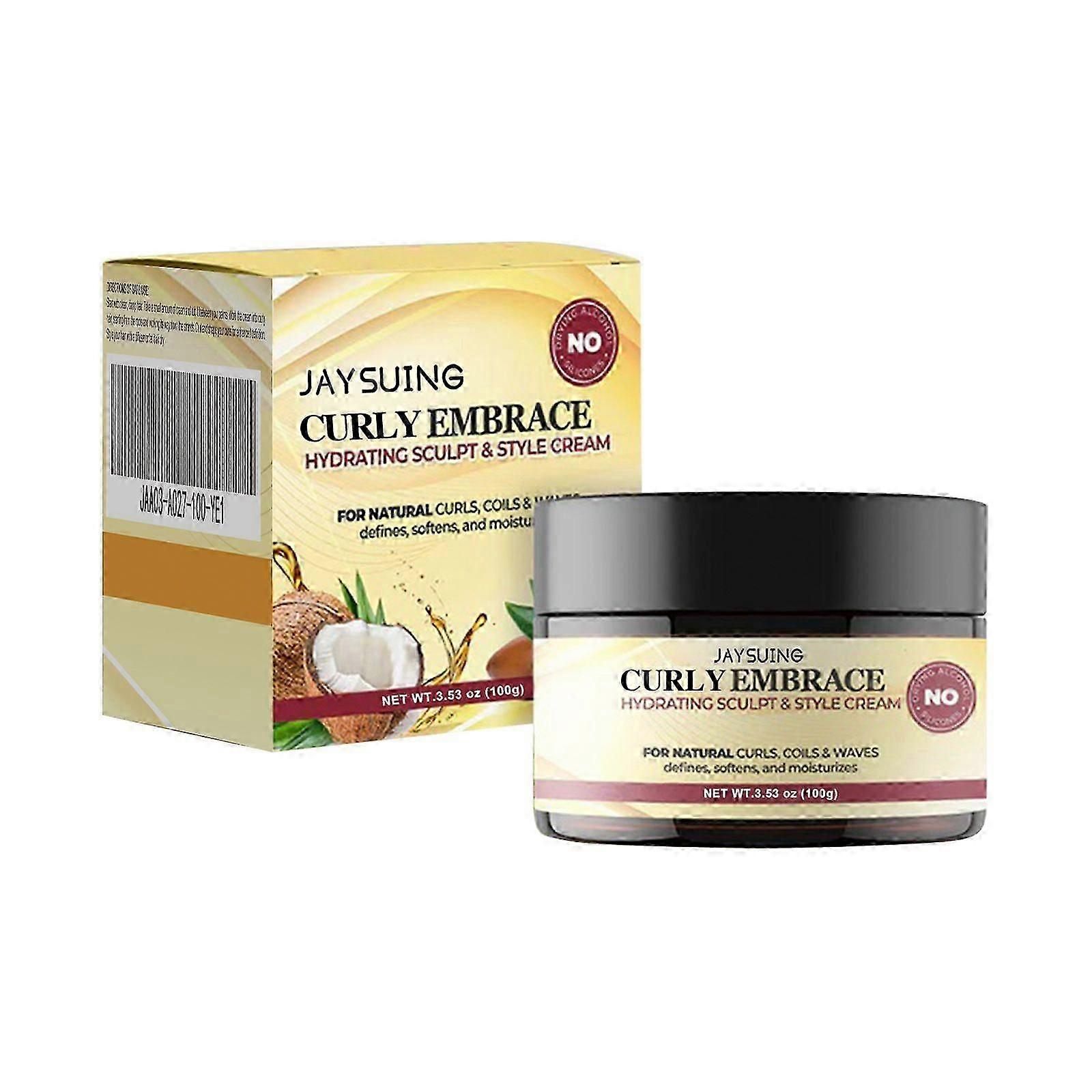 Jaysuing Moisturizing Modeling Cream Fluffy Curly Hair Shaping Moisturizing Luster