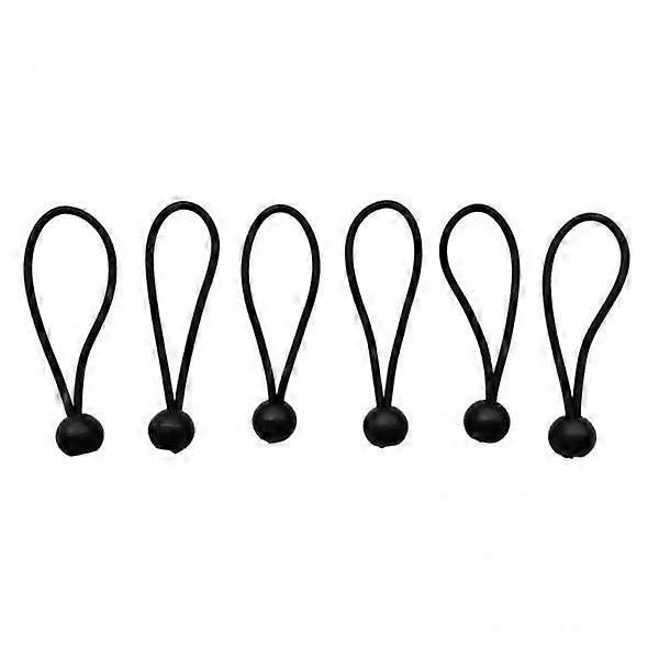 2X 6 Pieces Heavy Duty Bungee Ball Cord Tarp Tent Tie Down Tope Black 5 inch