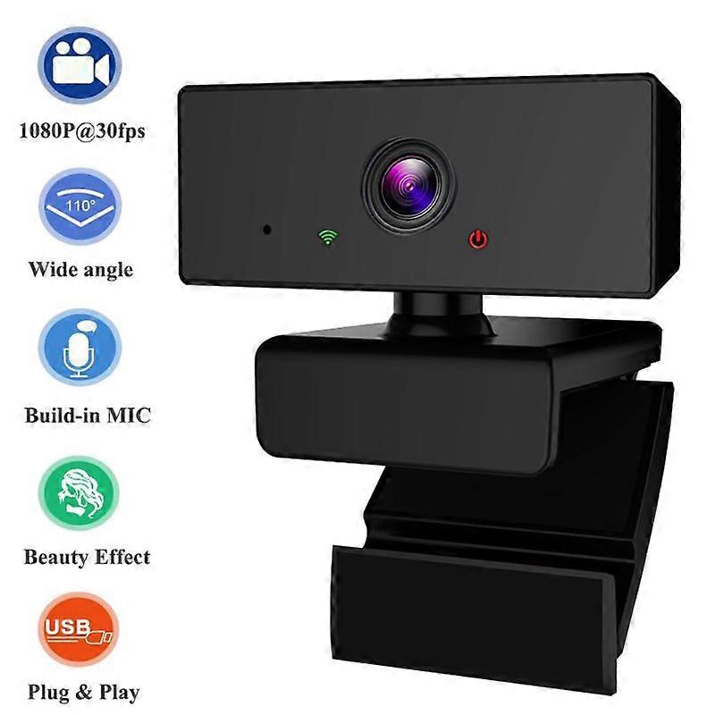 1080p USB Webcam Web Camera Built-in Stereo Microphone Computer Camera Full Video Call For Laptop Live Equipment Replace  Black
