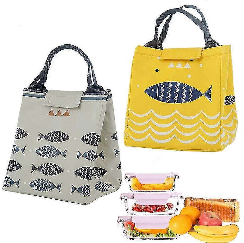 2ピース断熱ランチクーラーバッグ、仕事用防水折りたたみ式、アウトドア、修学旅行