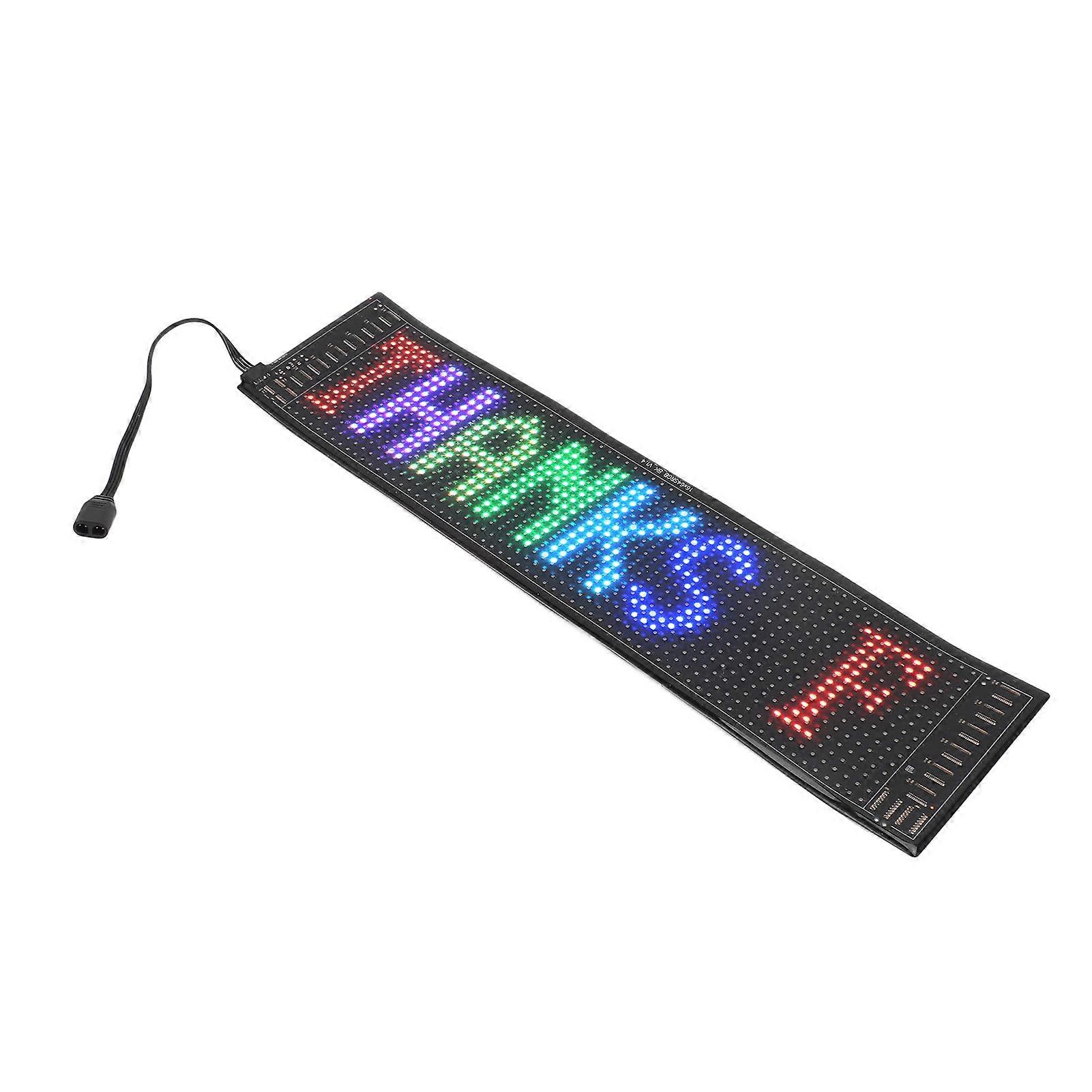 Programmable LED Matrix Panel RGB Flexible Display Screen for Text Animation Advertising 9.2x37.2cm 