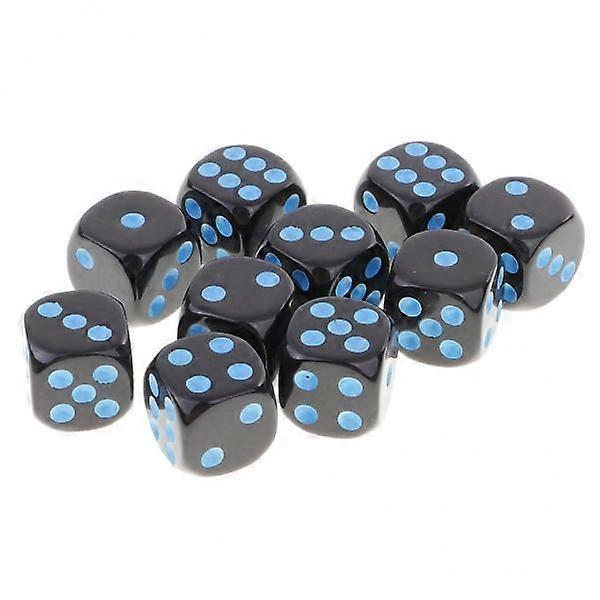 5-6pack 10 Pieces D6 Dice Set for Dungeons and Dragons RPG Board Game Blue Black