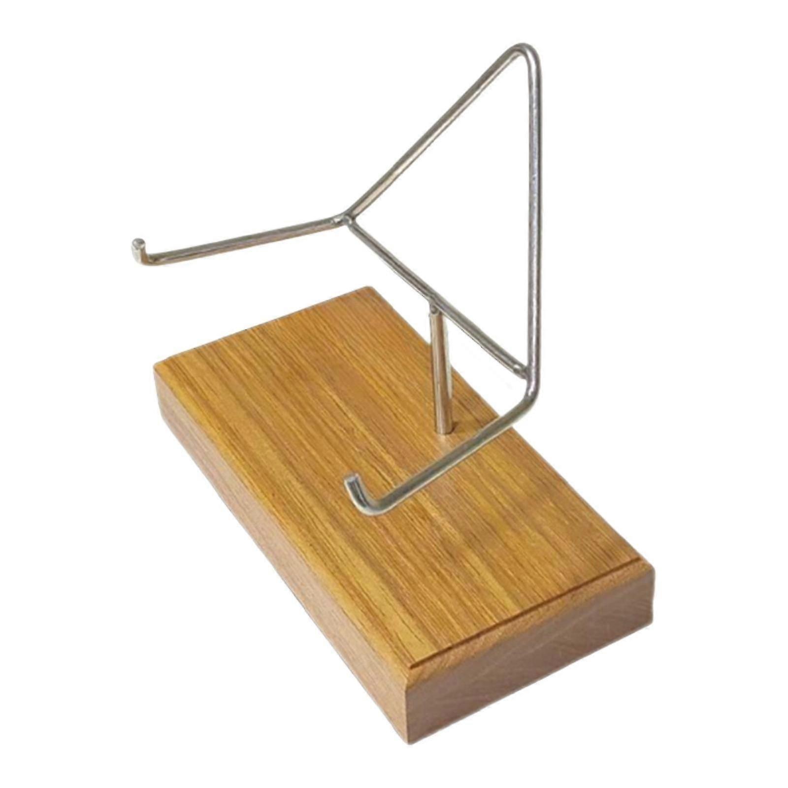 Metal Arm Display Stand Easel with Wooden Base for Small Collectibles Tabletop, Suitable for Various Collectible Items