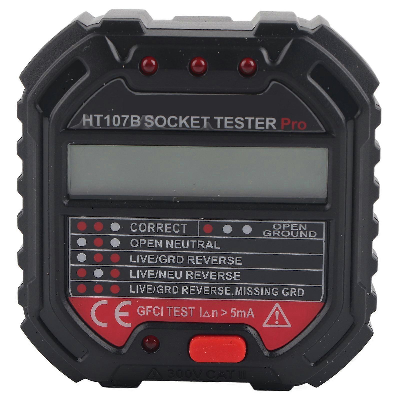 Tester per prese HT107B di alta qualità con display LCD e perdita di prova di frequenza
