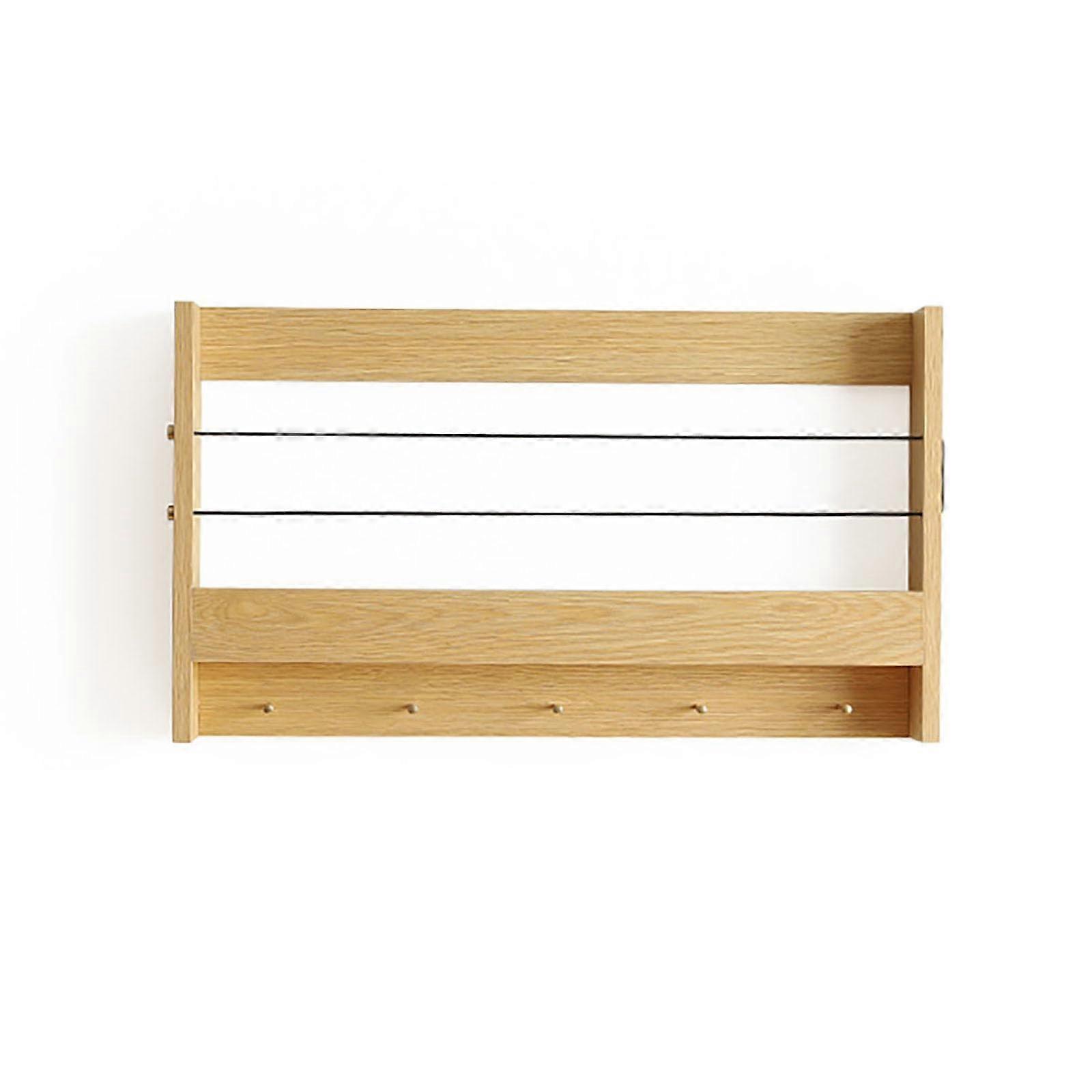 Wooden Wall Shelves with Hooks Floating Shelves for spaper Wall Magazine Bookshelf
