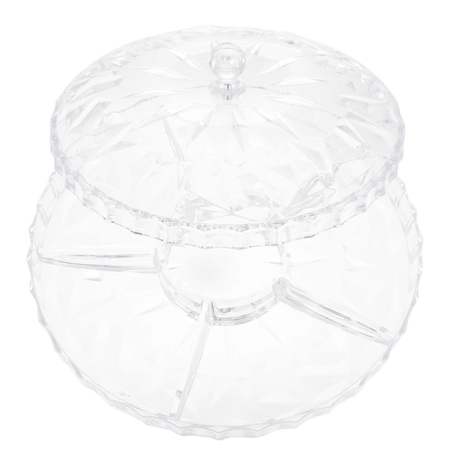 Transparent Multigrid Snack Tray with Lid for Home Storage Use Made of PP Material 1Pc