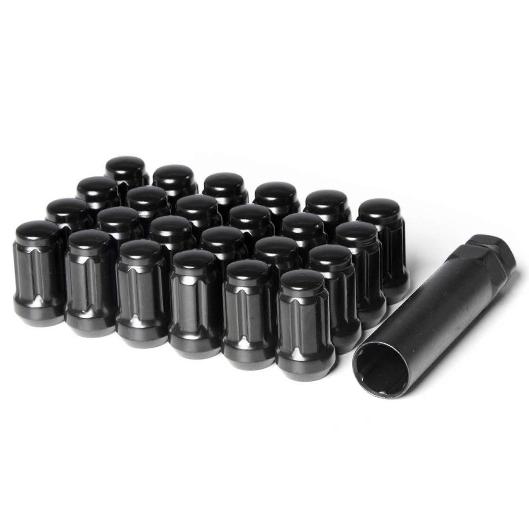 Black Spline Drive Jam Lug Nuts 12x1.5 24pc Tool
