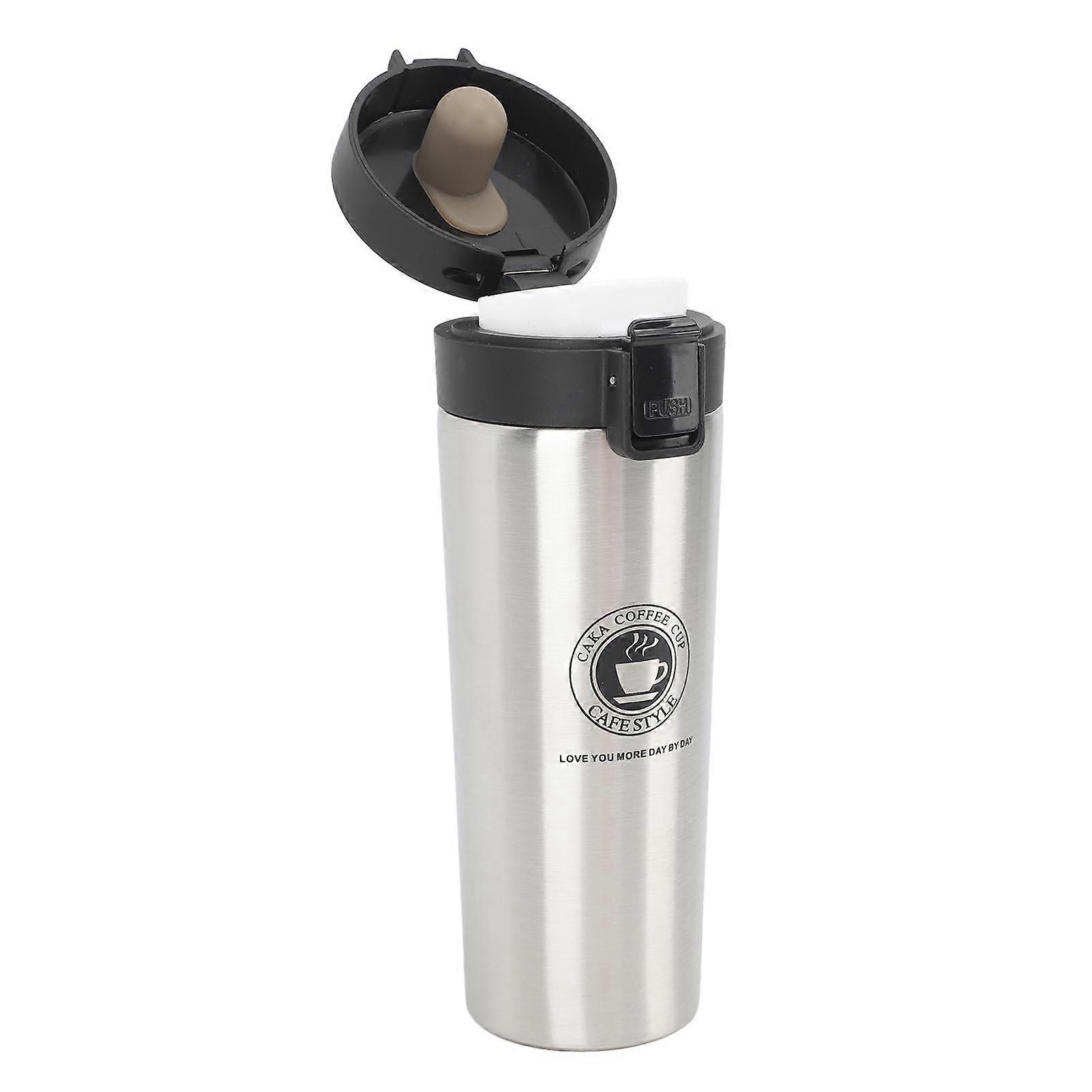 Taza de café aislada Taza de café de viaje de acero inoxidable Taza de café para automóvil aislada portátil con tapa Color original 500ml
