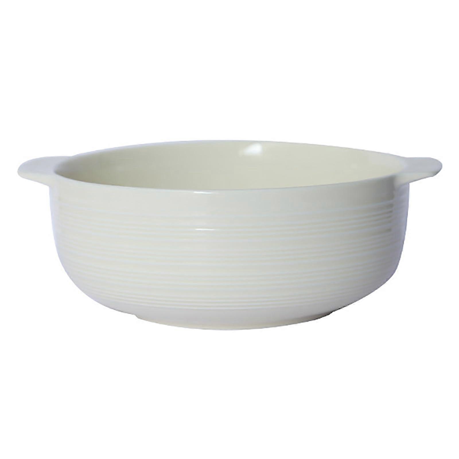 Soup Bowl Ceramic 1.8 Litres Capacity Durable Anti-Breakage Dual Handles Japanese Style