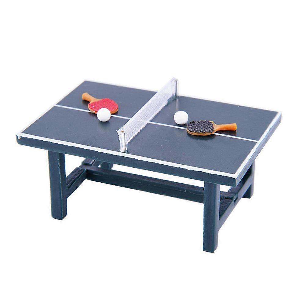 Mini Pong Table Toys For Household Decoration Portable Table Tennis Set Rectangular Shape Wooden 1Set