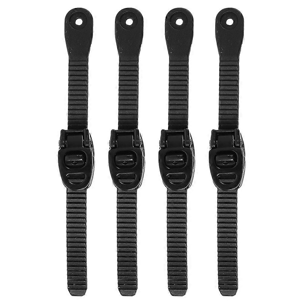 Roller Skate Strap Buckle Straps For Speed Skates Multiple Fixation Points Easy Installation Black 4Sets