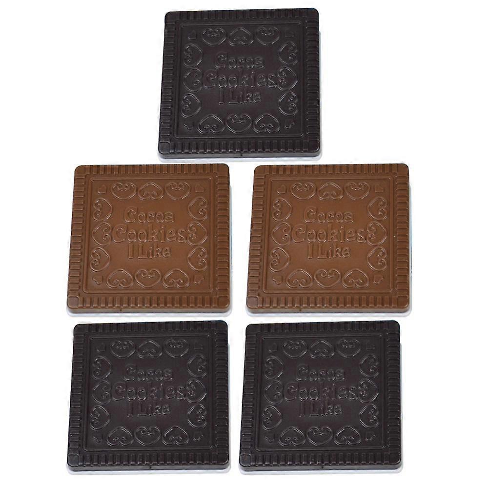 Travel Make Up Mirror For Women Dual-Sided Design Dark Coffee Color Square Shape 5 Sets