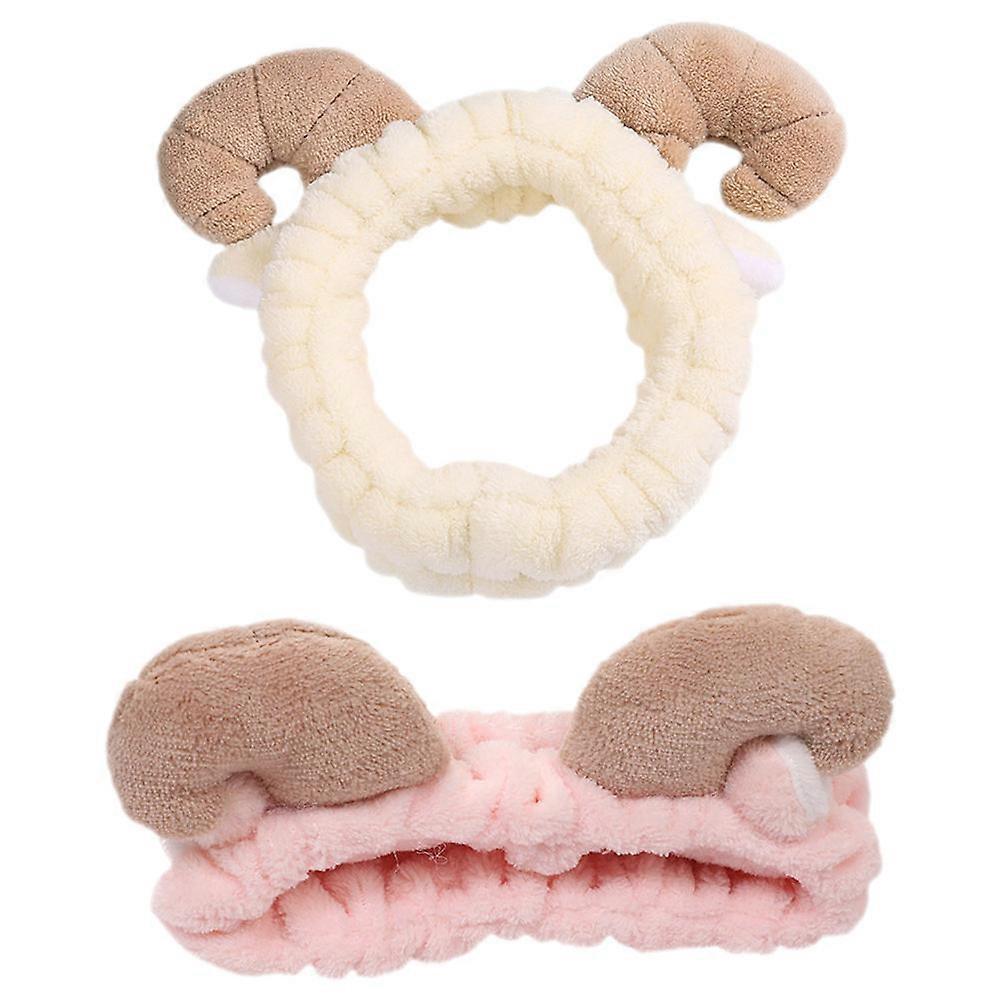 Face Wash Hairband Headbands Για Γυναίκες Ροζ 20x10cm Περιποίηση Δέρματος 2Τμχ